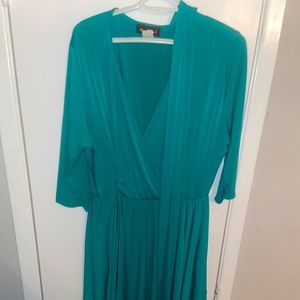 Green wrap dress